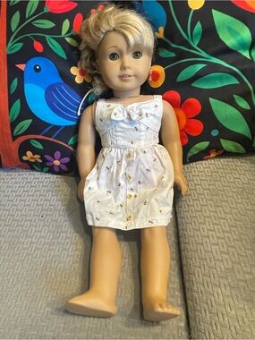 White Bow-Front Doll Dress for 18-Inch Dolls - Kids Toys